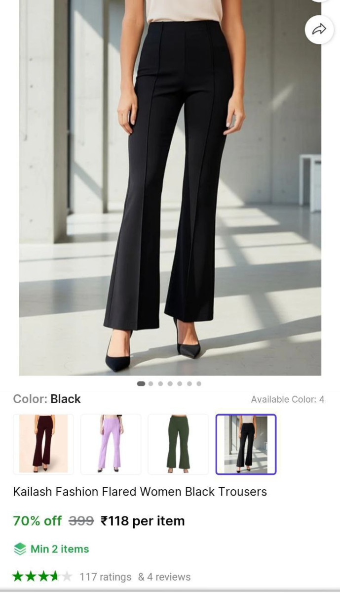 Women S Trousers 118 Check Min Buy Quantity