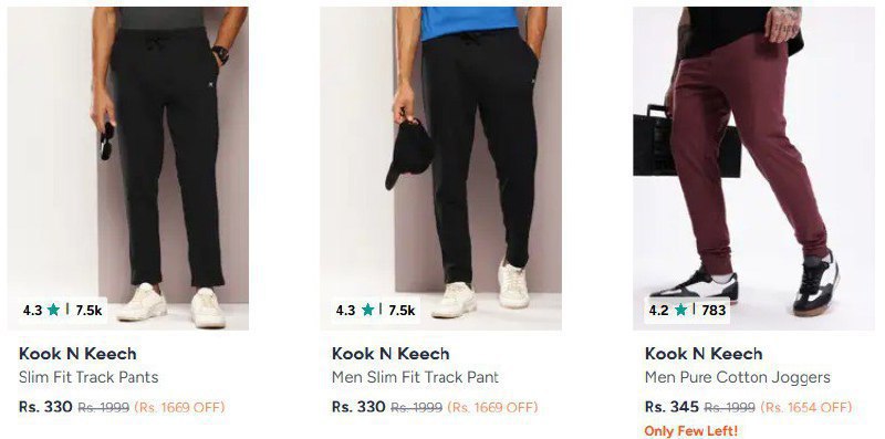 Myntra 88 On Kook N Keech Men S Trackpants Click Here To Join All Deals