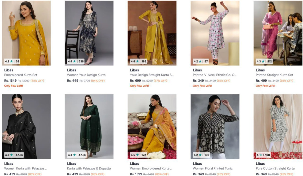Myntra Loot 88 On Libas Women Clothing Kurta Kurta Sets