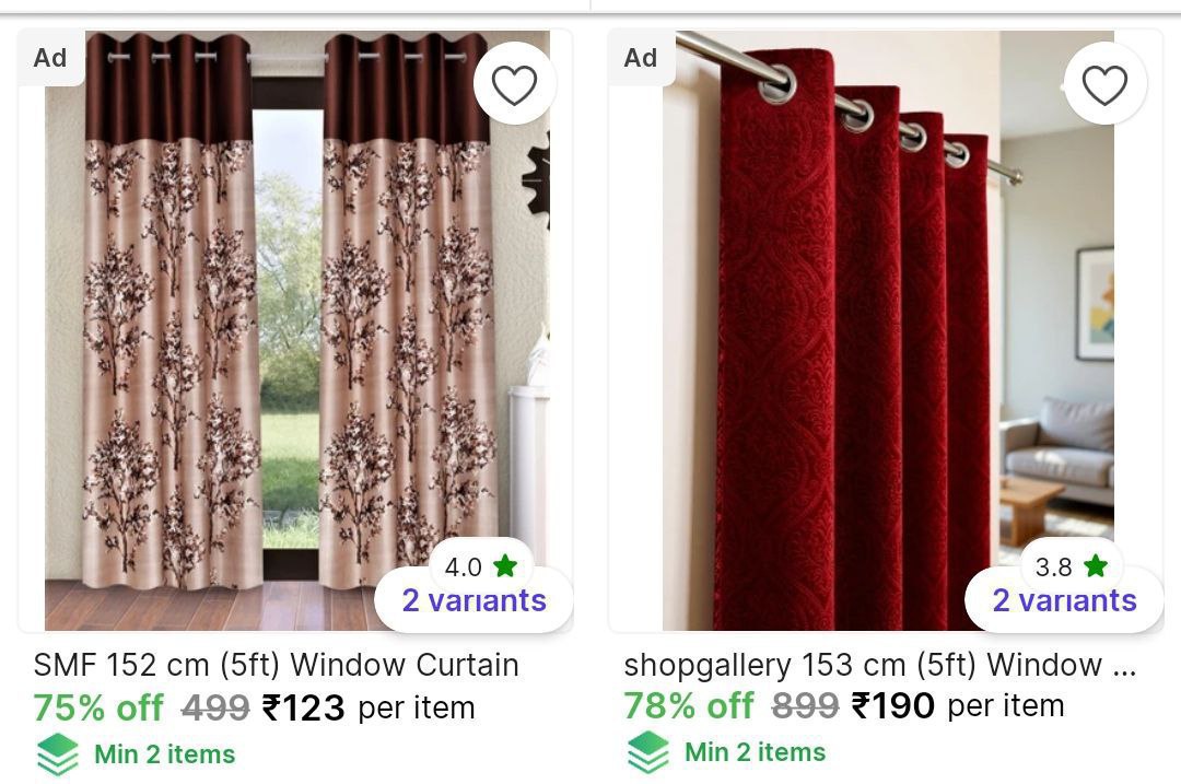 Curtains Starts From 123 Low To High