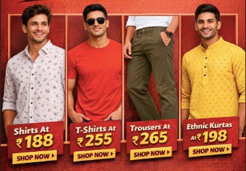 Myntra Loot 88 On Men S Branded Clothing Shirts At 188 T-shirts At 255 Trou