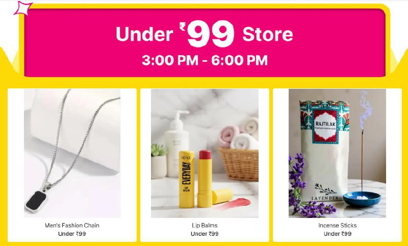 Under 99 Store Mens Fashion Chain Under 99 Lip Balms Under 99 Incense Stick