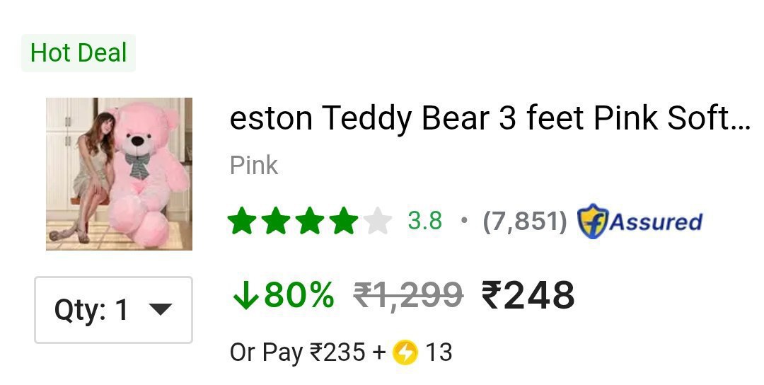 Grab Eston Teddy Bear 3ft Pink Soft Toy 248 Click Here To Join All Deals