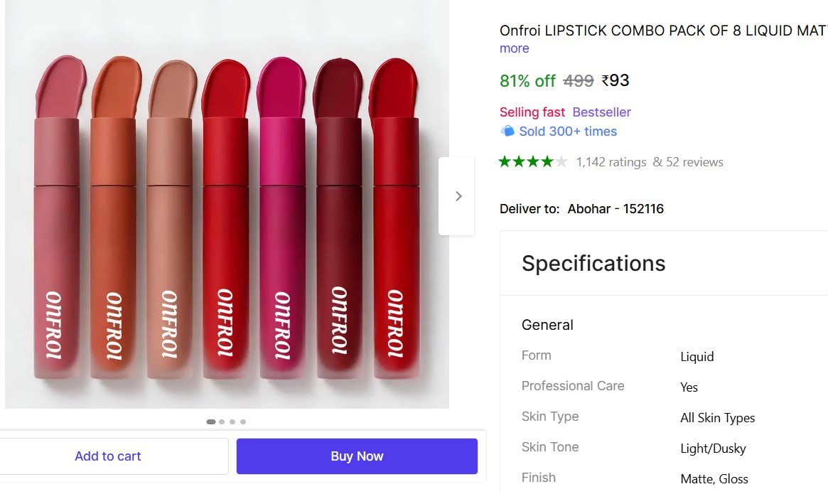 Shopsy Women Lipsticks Combo93 139