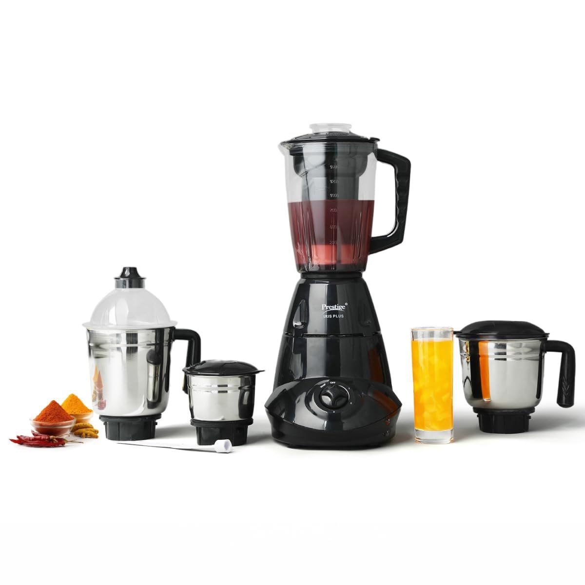 Grab 2 899prestige Iris 750 Watt Mixer Grinder With 4 Jars (3 Stainless Ste