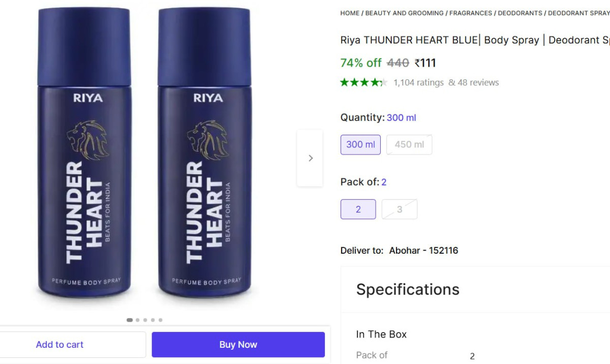 Deodorant Spray (300 Ml Pack Of 2) 111