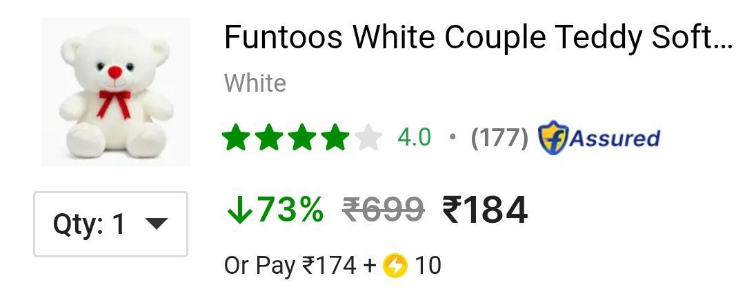 Grab Funtoos White Couple Teddy Soft Toy 184 Click Here To Join All Deals