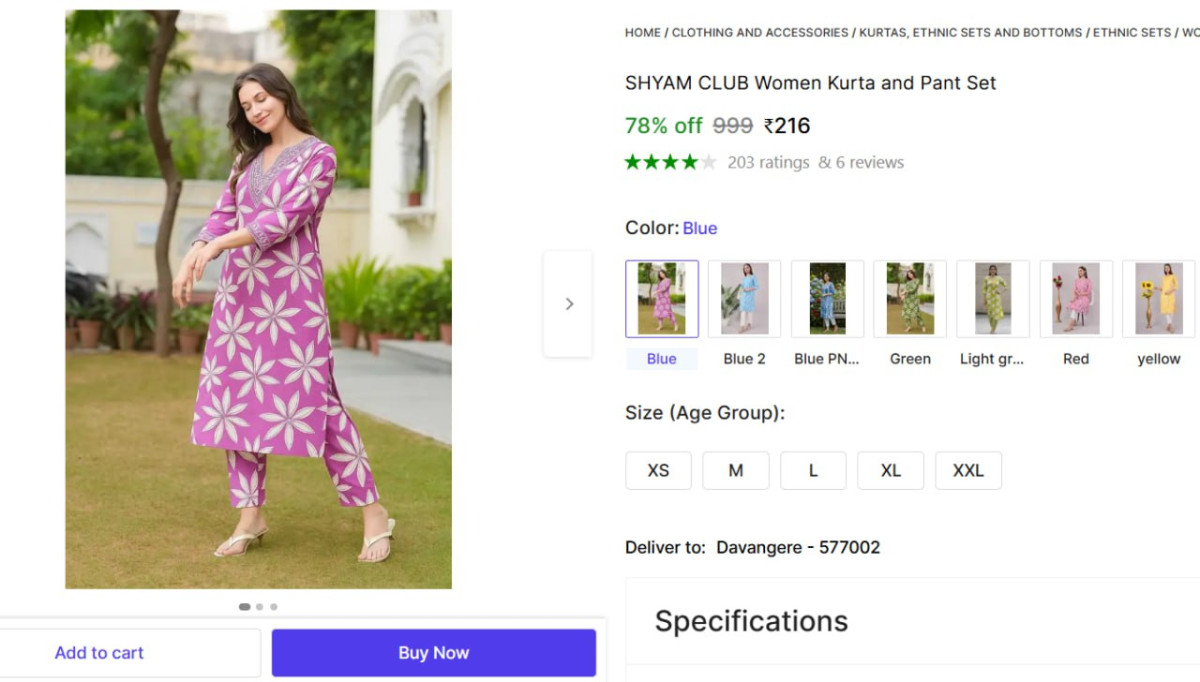 Women Kurta And Pant Set 216