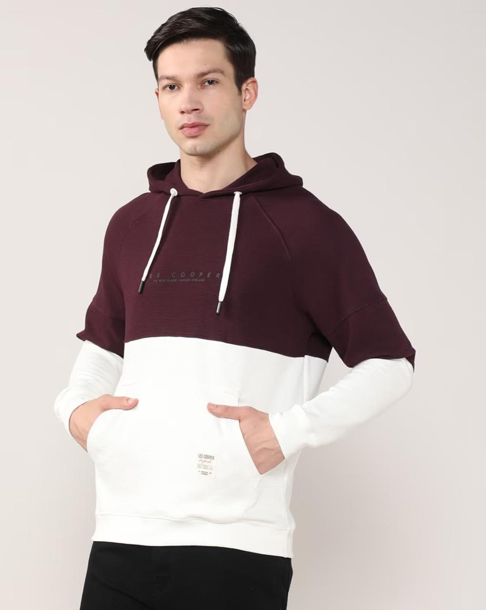 Lee Cooper Men Colourblock Oversized Hoodie 562
