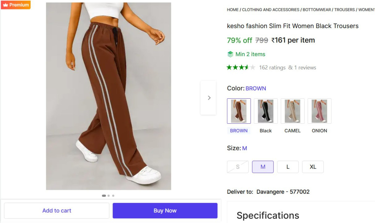 Women Slim Fit Trouser 161 Min Buy Qty - 2