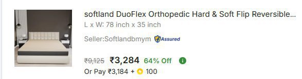 - Softland Duoflex 4 Inch Foam Mattress At Rs 3284
