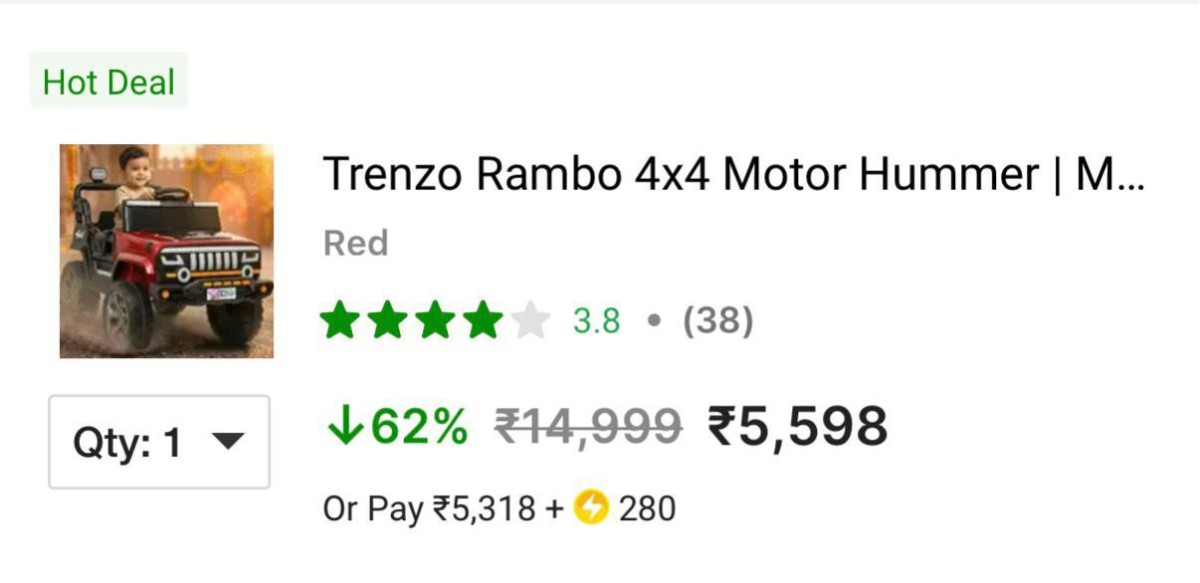 Grab Trenzo Rambo 4x4 Ride On Jeep 5 497 Click Here To Join All Deals
