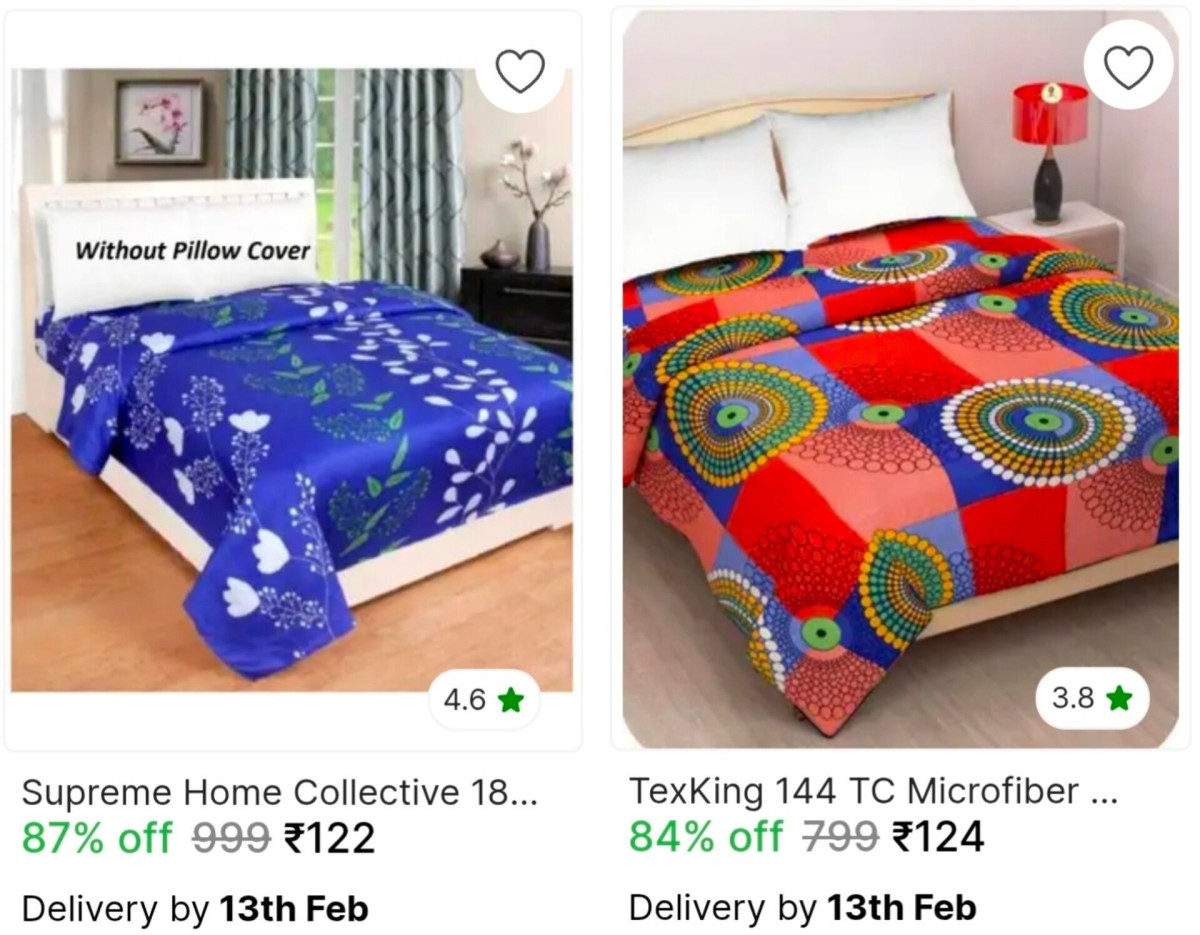 Grab Double Bedsheet From 122