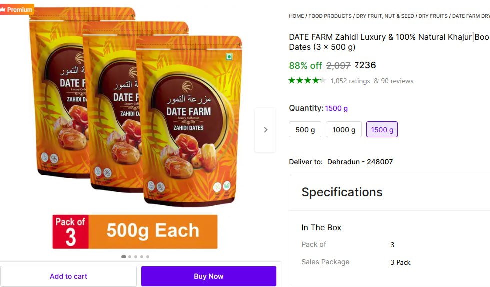 5kg Organic Dates 236