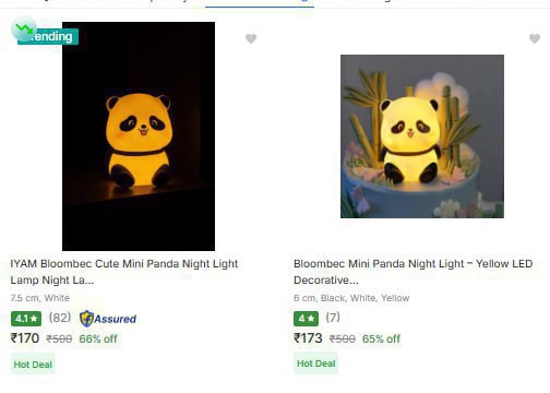 Flipkart Panda Lamp (inbuilt 7 Different Lights) Starts At Rs 170