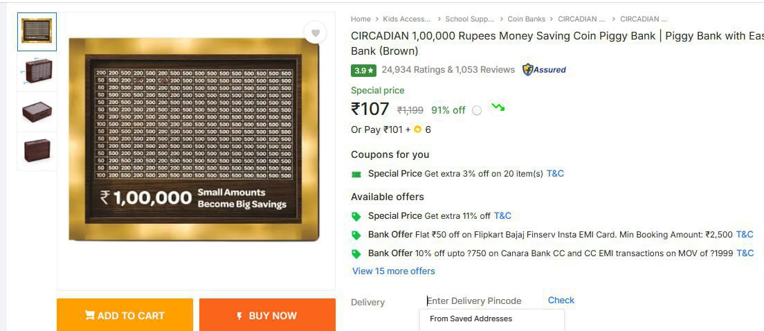 Money Saving Piggy Bank 107