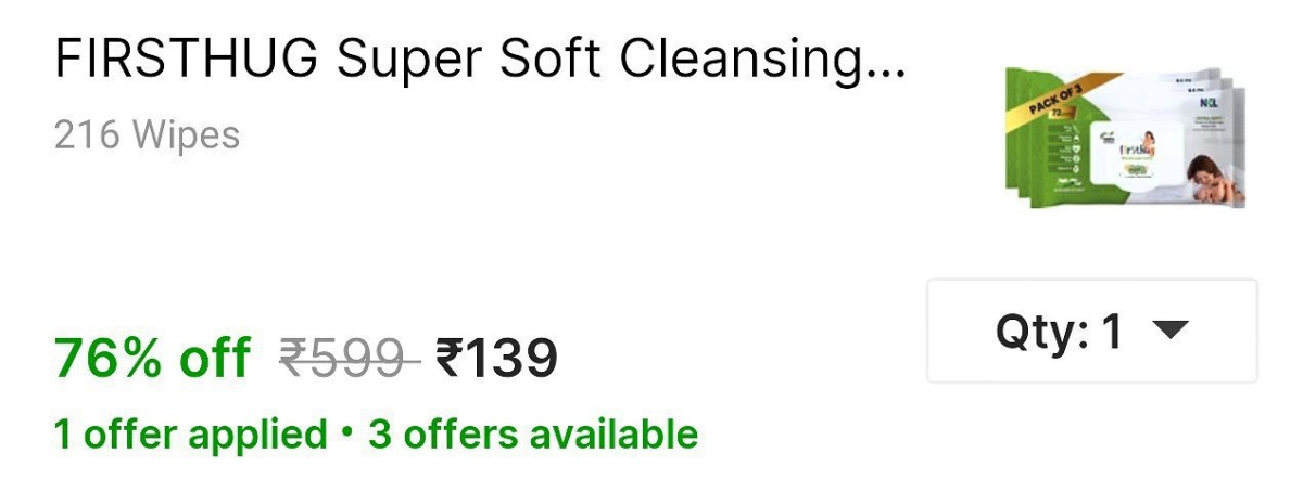 Grab Baby Wipes 3 Pack At 139