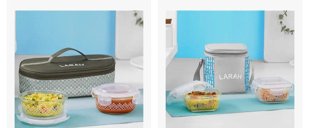 Larah By Borosil Lunch Box With Bag Starts 283 Cello Lunch Box Starts 191