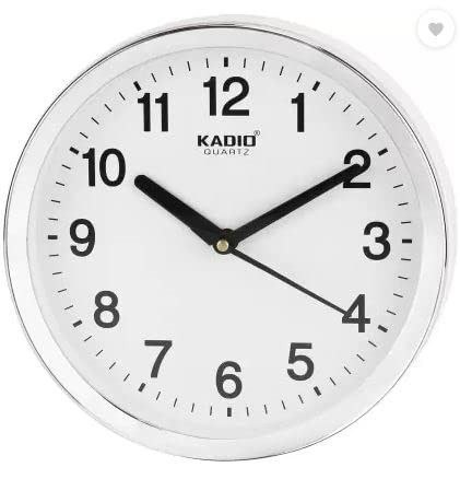 Kadio Analog 20 Cm X 20 Cm Wall Clock (white With Glass Standard) 167
