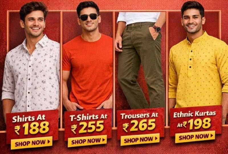 Myntra Loot 88 On Men S Branded Clothing Shirts At 188t-shirts At 255trouse