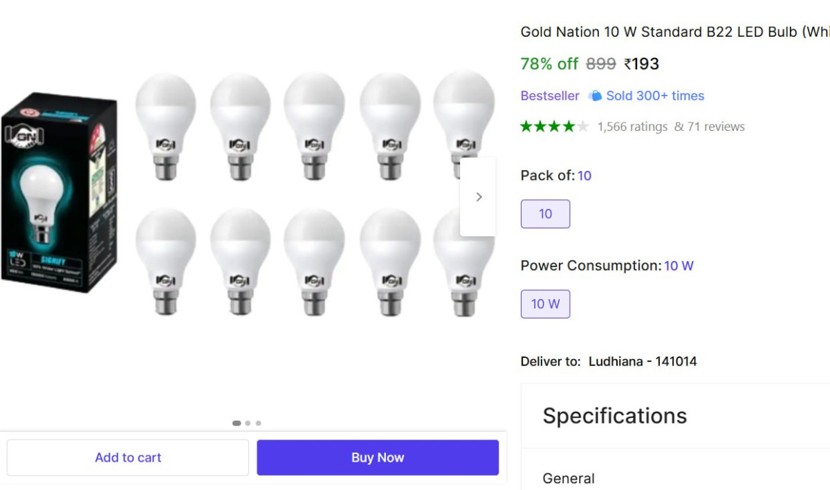 W Led Bulb (pack Of 10) 193