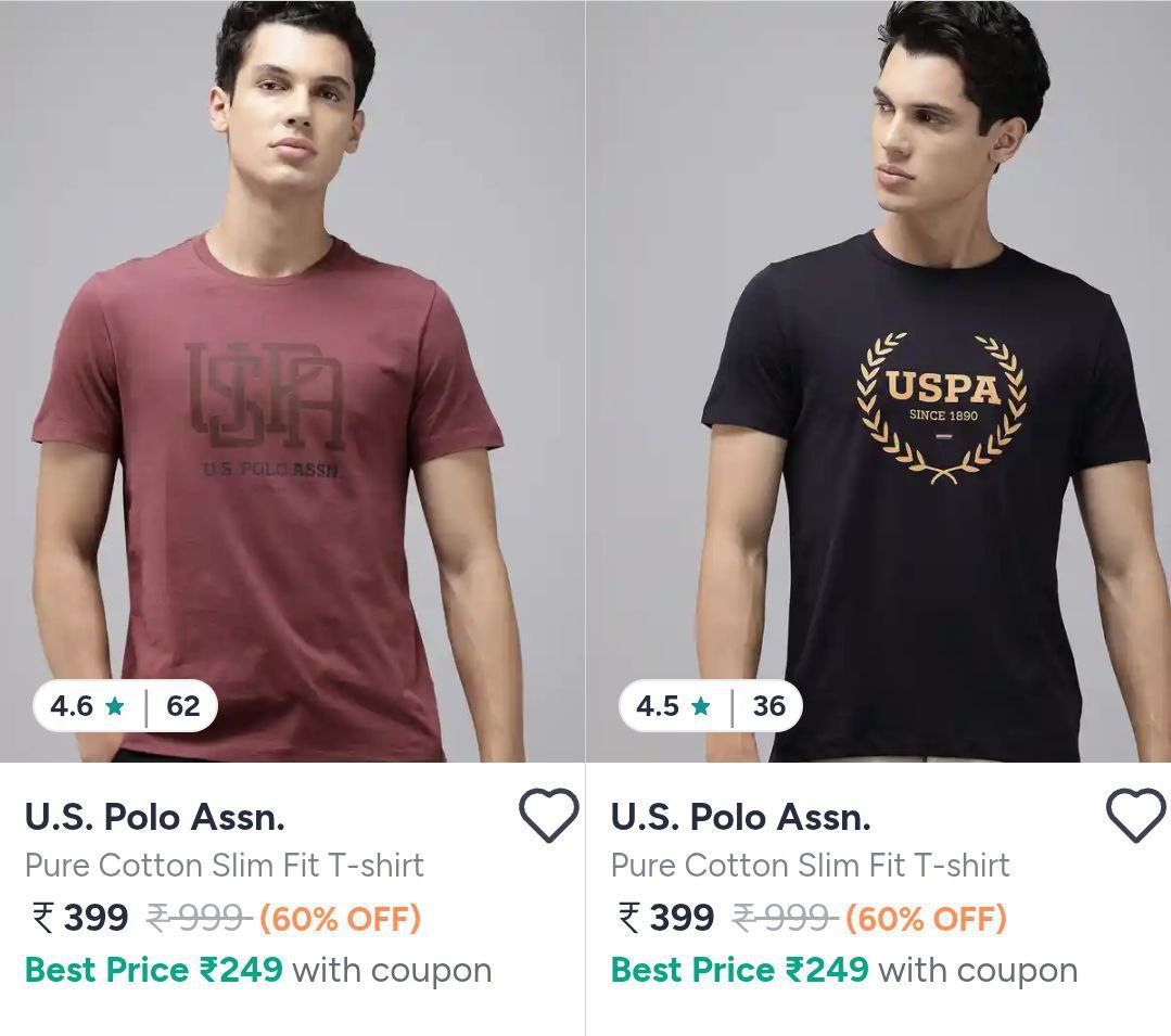 Myntra Flat 60-65 On U S Polo Assn Men S Clothing Tshirts Shirts Jeans Trou