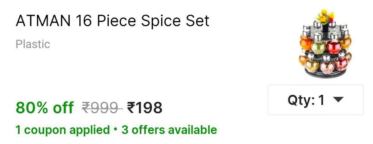 Piece Spice Set At 198