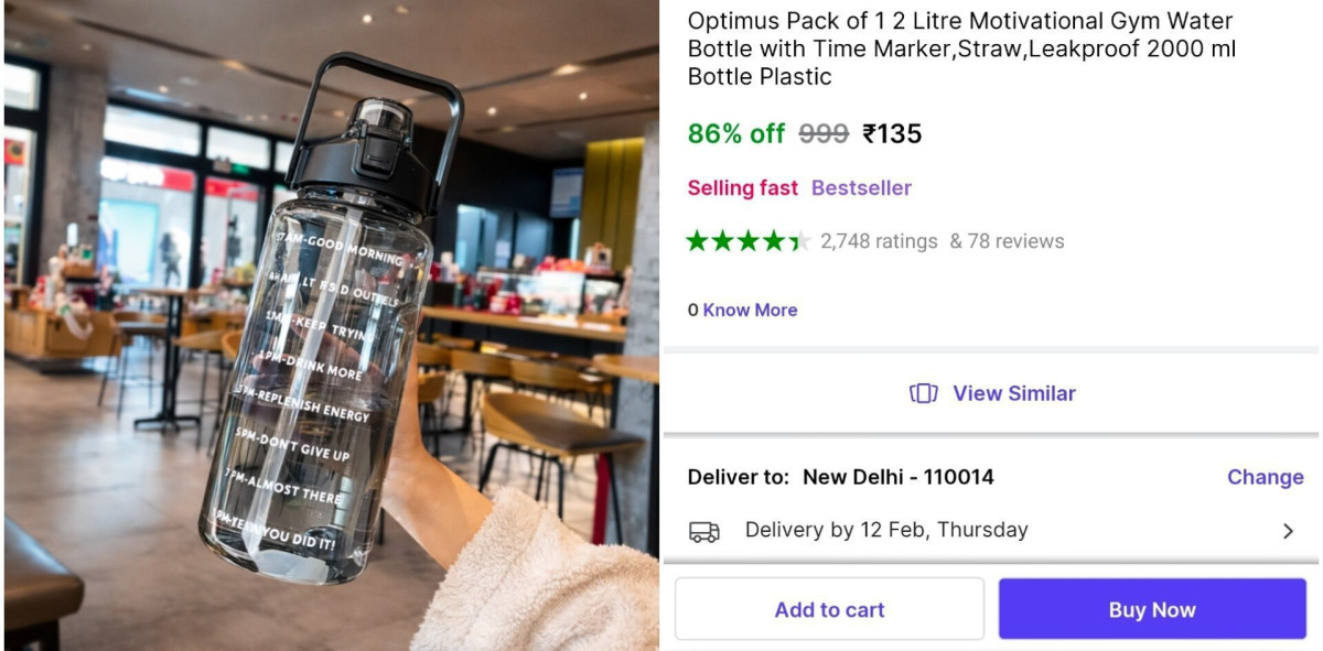 Transparent Water Bottle At 1352000 Ml
