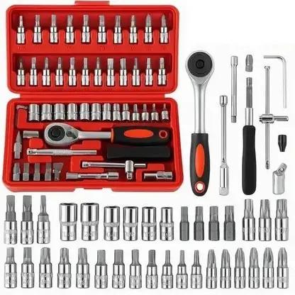 Deagan 46pcs Sockets Extension Bars Mechanic Tool Kit (pack Of 46) 163