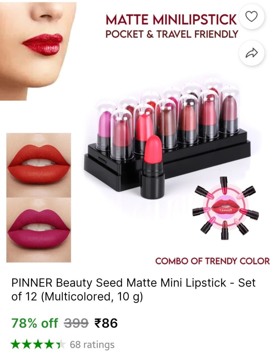 Set Of 12 Mini Lipsticks 86