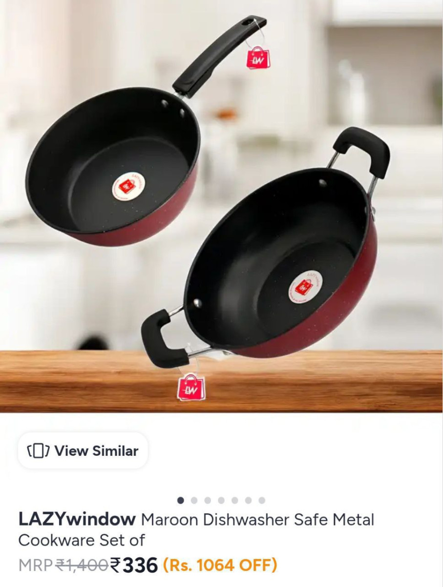 Myntra Crazy Kitchen Deals Starting 227 Non-stick Kadhai Just 227 2-piece S