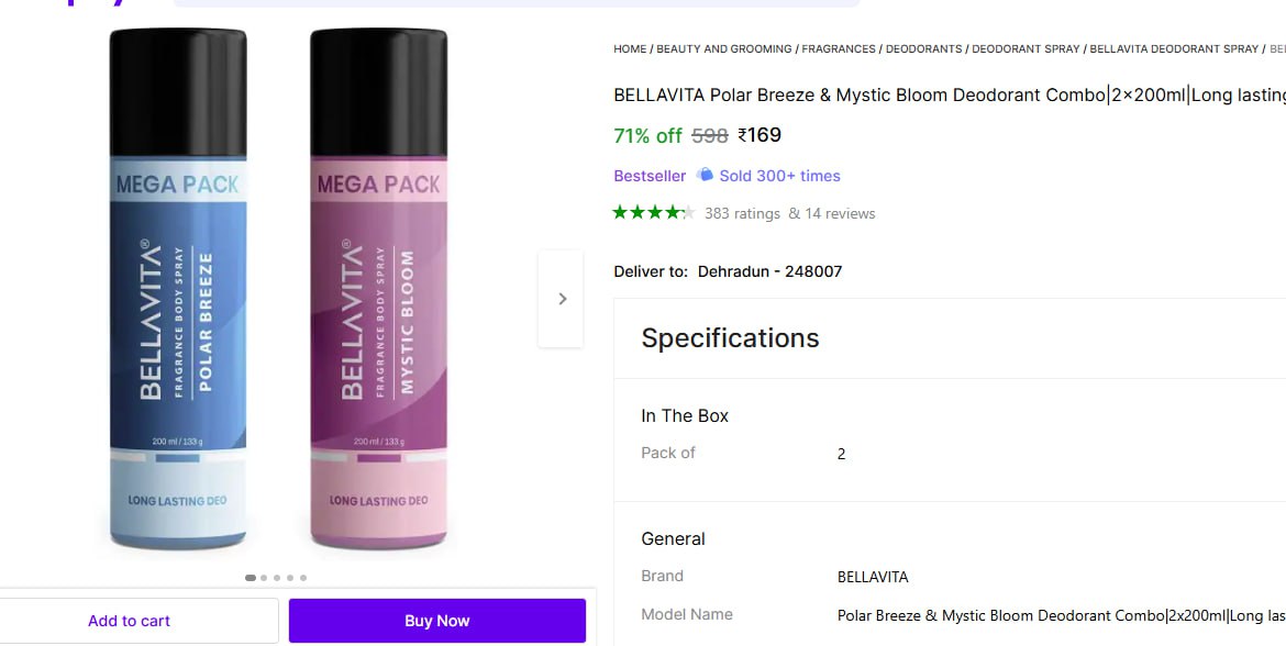 Bellavita Deodorant Combo 169