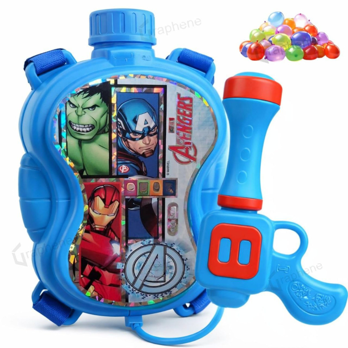 Graphene Blue Holi Pichkari Water Blaster Long Throw 500ml Backpack