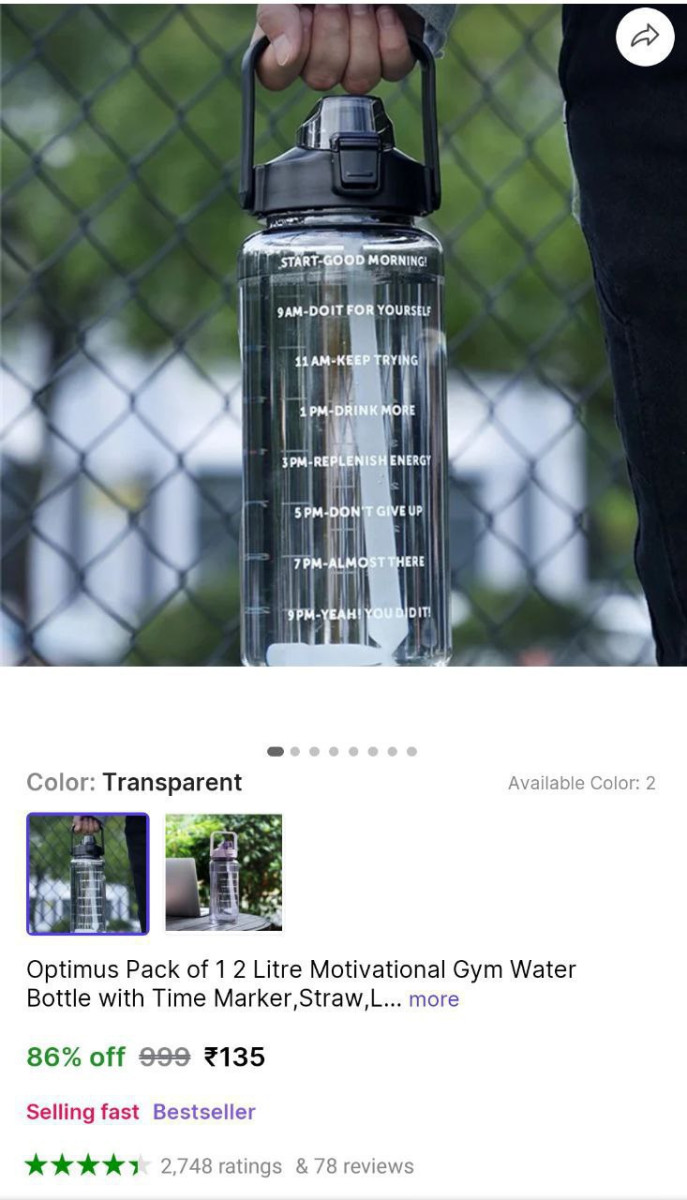 Transparent 2l Water Bottle 135