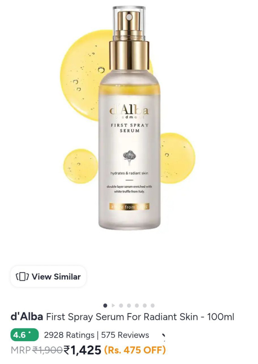 Myntra Dalba White Truffle Spray Serum Huge 1140 Extra 500 On Orders Above 