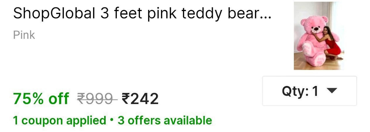 Grab 3 Feet Teddy Bear 242 Best For Gifting On Valentine