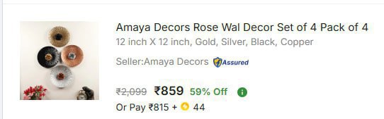 - Amaya Decors Rose Wal Decor Set Of 4 At Rs 859