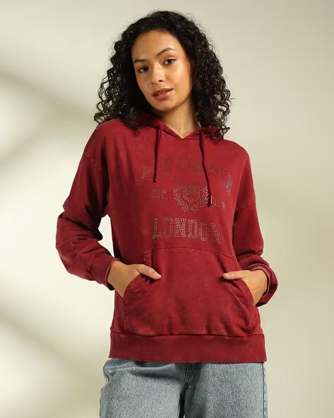 Lee Cooper Women Embellished Logo Regular Fit Hoodie 647