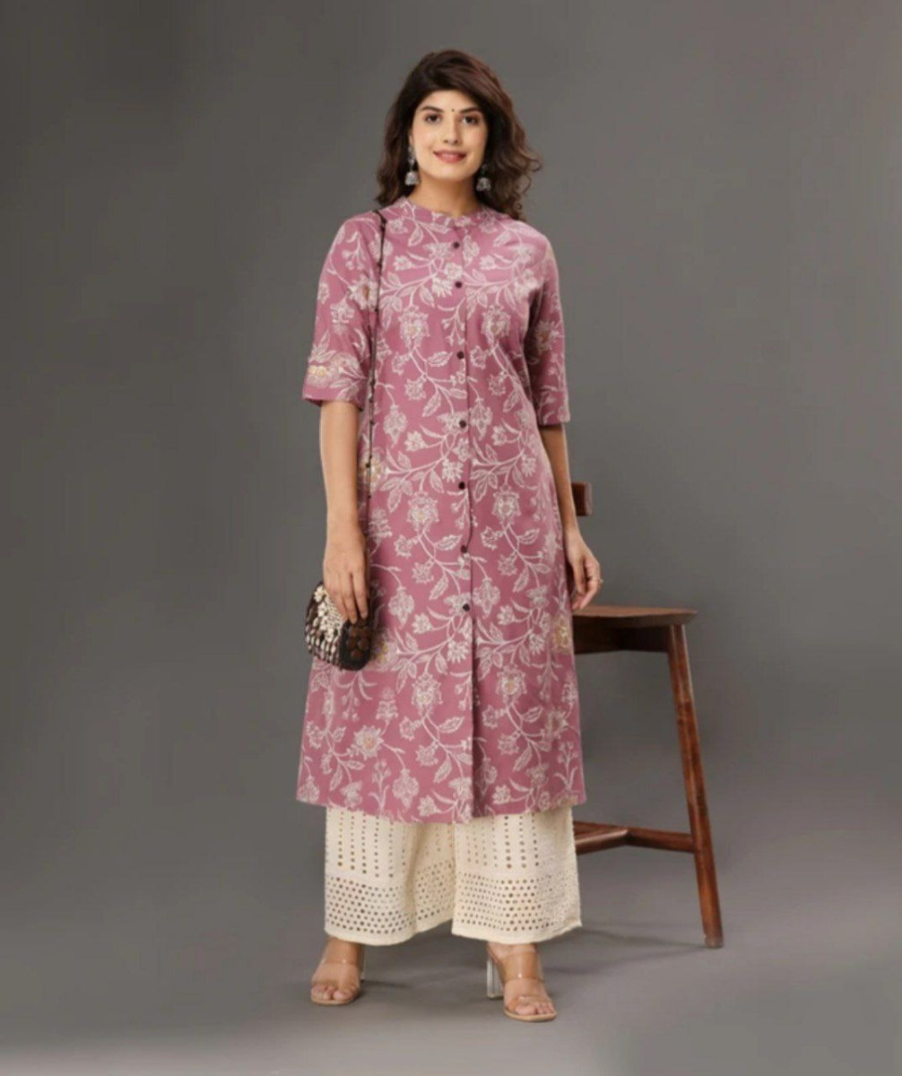 Women Floral Print Viscose Rayon A-line Kurta 261