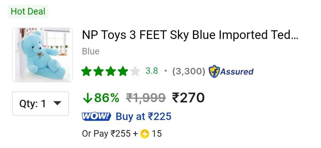 One More Loot Teddy Bear (3 Feet) 270 More Deals Click Here Must Read