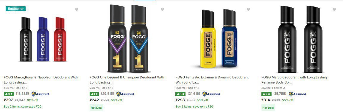 Flipkart 65 On Fogg Perfumes Deodorants