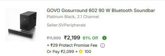 - Govo Gosurround Soundbar At Rs 2199