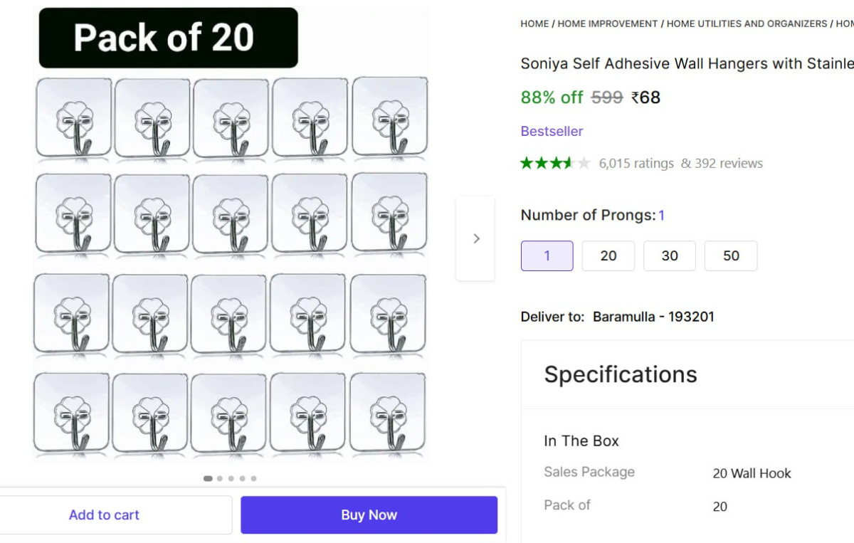 Pack Of 20 Hooks 68