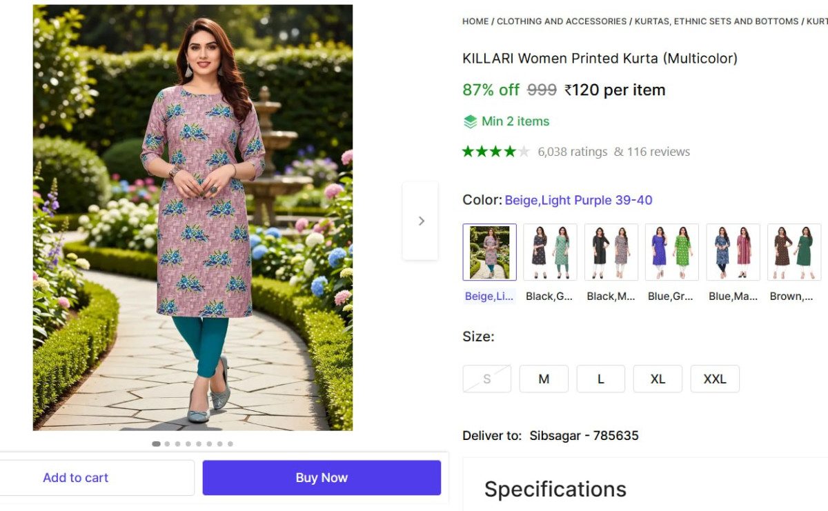 Women Printed Kurta 120 Min 2 Buy Qty