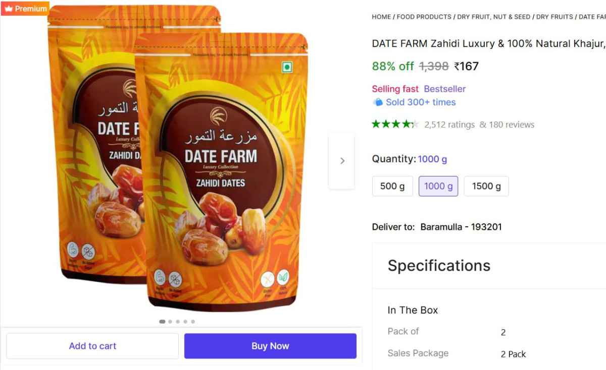 Grab - 1kg Khajoor 167