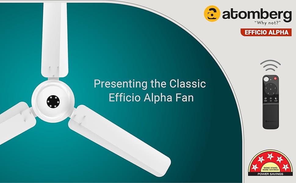 Atomberg Efficio Alpha 1200mm Bldc Ceiling Fan With Remote Control 2699