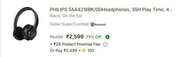 - Philips Headphones With 35h Play Time At Rs 2599