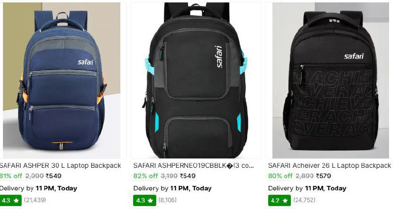 Flipkart 82 On Branded Backpacks Starting 329skybags Safari Wildcraft Gear 