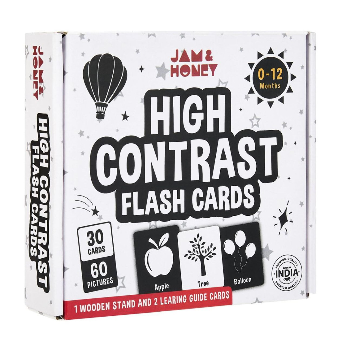 Amazon Brand-jam Honey High Contrast Flash Cards For Babies Toddlers (set O