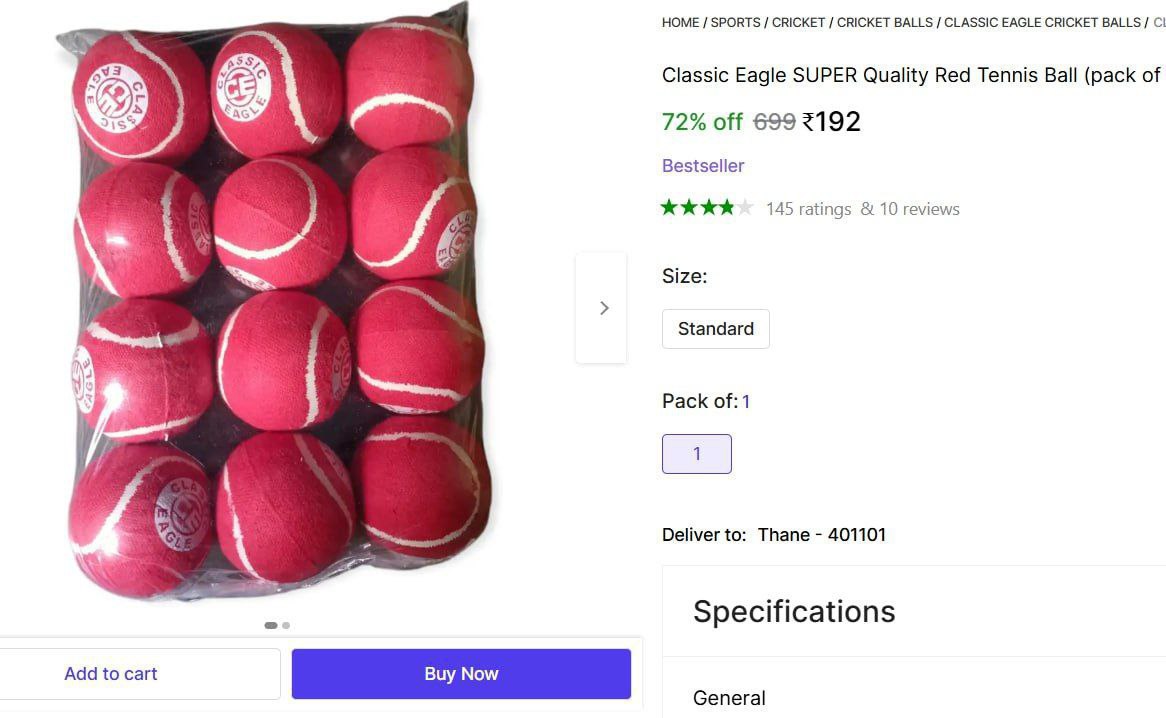 Red Tennis Ball (pack Of 12) 192